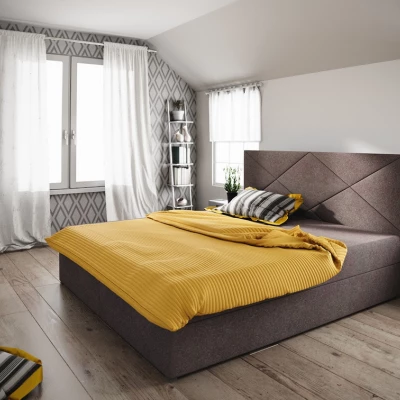 Manželská postel s úložným prostorem STIG 4 - 200x200, hnědá
