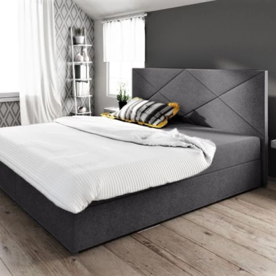Manželská postel s úložným prostorem STIG COMFORT 4 - 200x200, šedá