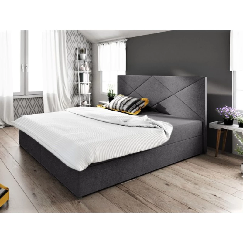 Manželská postel s úložným prostorem STIG 4 - 160x200, šedá