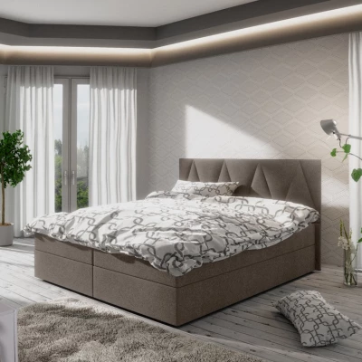 Manželská postel s úložným prostorem STIG COMFORT 3 - 160x200, světle hnědá