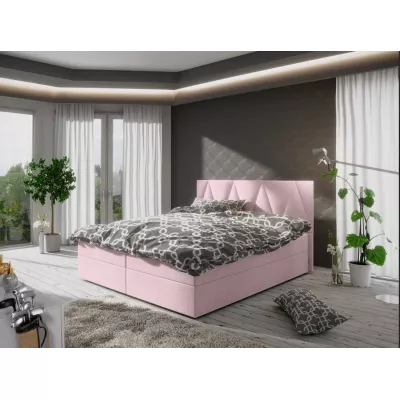Manželská postel s úložným prostorem STIG COMFORT 3 - 180x200, růžová