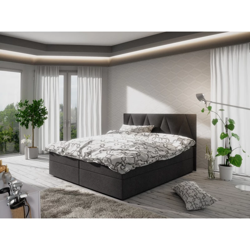 Manželská postel s úložným prostorem STIG COMFORT 3 - 200x200, černá