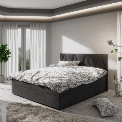 Manželská postel s úložným prostorem STIG COMFORT 3 - 140x200, černá