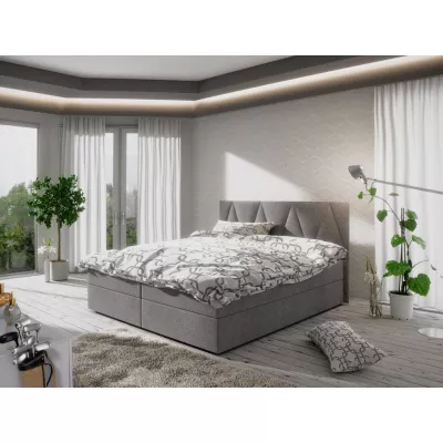 Manželská postel s úložným prostorem STIG COMFORT 3 - 160x200, světle šedá