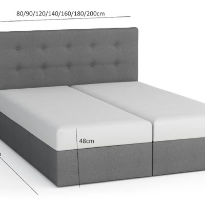 Manželská postel s úložným prostorem STIG 3 - 140x200, šedá