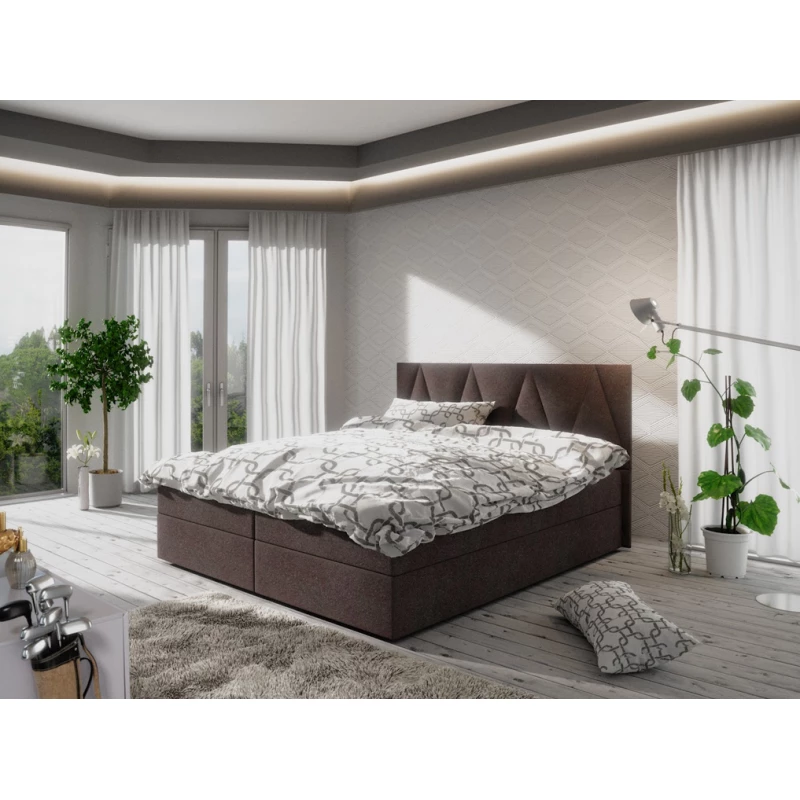Jednolůžková postel s úložným prostorem STIG COMFORT 3 - 120x200, hnědá