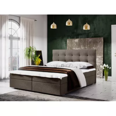 Manželská postel s úložným prostorem STIG COMFORT 5 - 200x200, světle hnědá