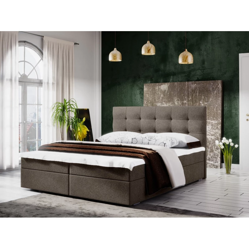 Manželská postel s úložným prostorem STIG COMFORT 5 - 180x200, světle hnědá