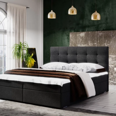 Manželská postel s úložným prostorem STIG COMFORT 5 - 140x200, černá