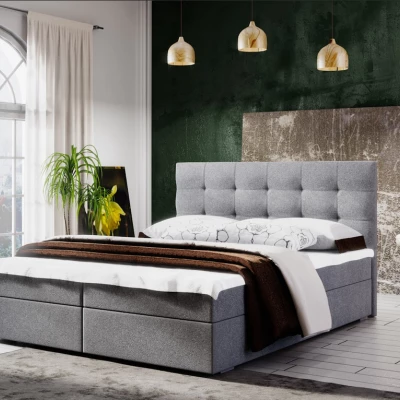 Manželská postel s úložným prostorem STIG COMFORT 5 - 200x200, světle šedá
