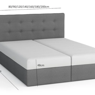 Manželská postel s úložným prostorem STIG COMFORT 5 - 140x200, šedá