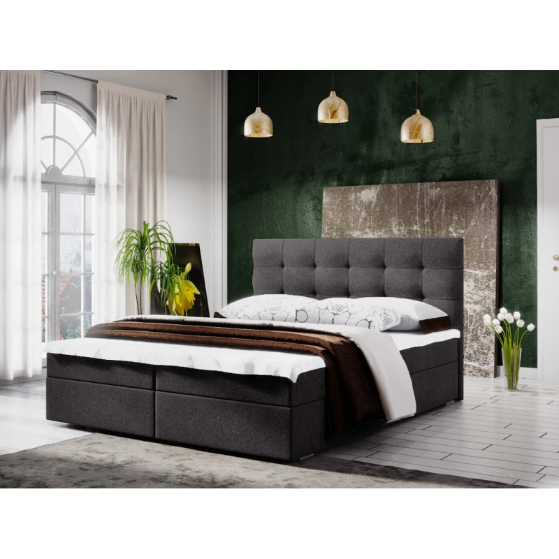 Manželská postel s úložným prostorem STIG 5 - 140x200, šedá