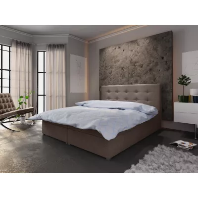 Manželská postel s úložným prostorem STIG COMFORT 6 - 200x200, světle hnědá