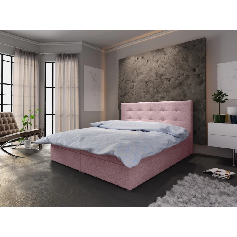 Manželská postel s úložným prostorem STIG COMFORT 6 - 200x200, růžová