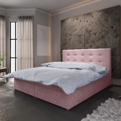 Manželská postel s úložným prostorem STIG COMFORT 6 - 140x200, růžová