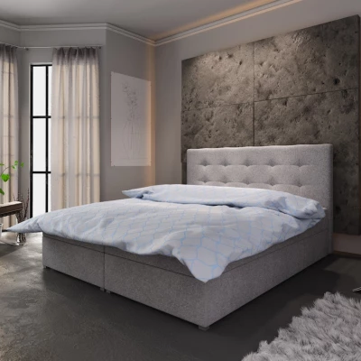 Manželská postel s úložným prostorem STIG COMFORT 6 - 160x200, světle šedá