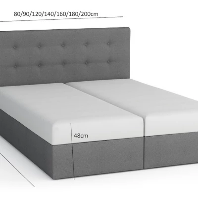 Manželská postel s úložným prostorem STIG COMFORT 6 - 140x200, šedá