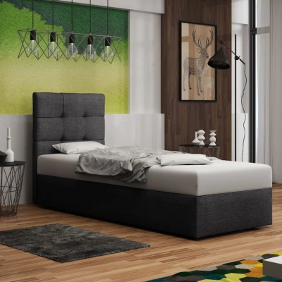 Čalouněná postel s úložným prostorem DELILAH 2 COMFORT - 90x200, pravá, šedá