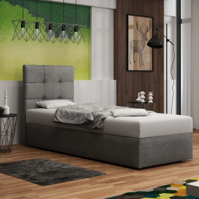 Čalouněná postel s úložným prostorem DELILAH 2 COMFORT - 80x200, levá, světle šedá