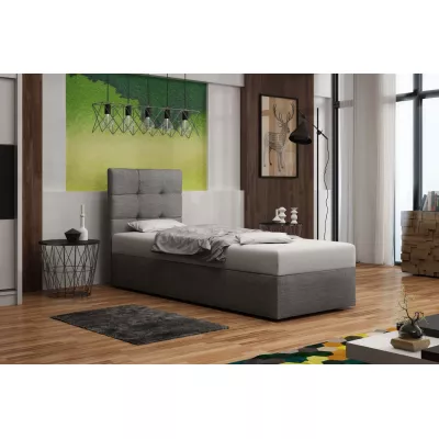 Čalouněná postel s úložným prostorem DELILAH 2 - 90x200, pravá, světle šedá