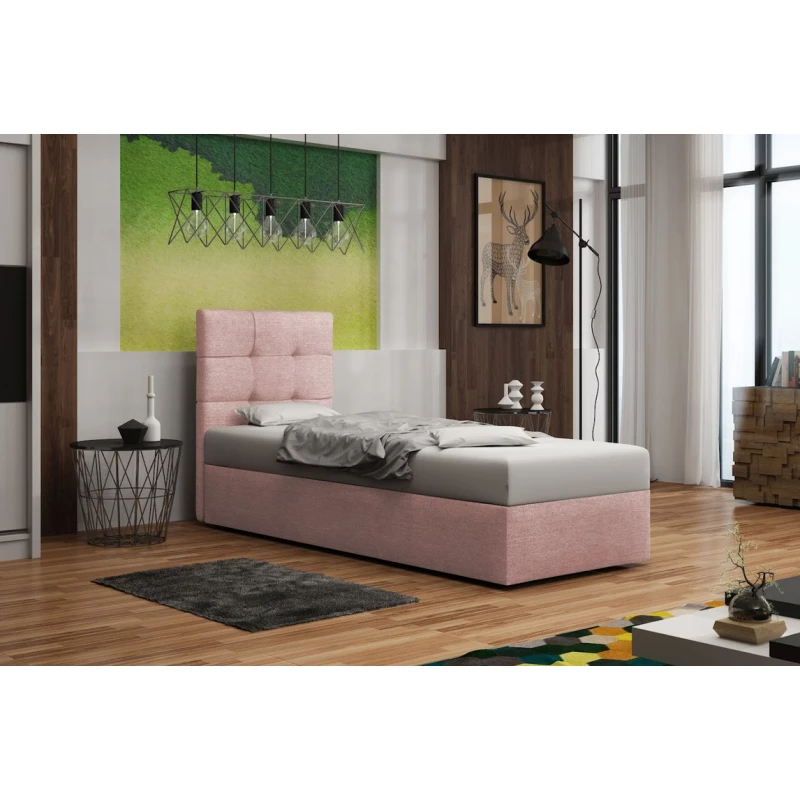 Čalouněná postel s úložným prostorem DELILAH 2 COMFORT - 90x200, pravá, růžová