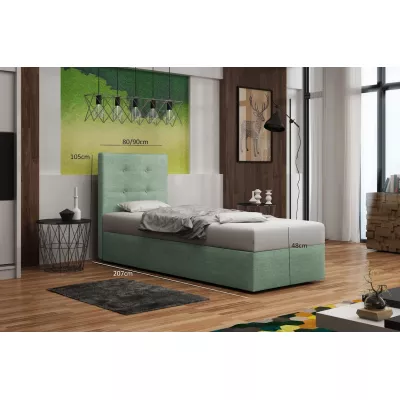 Čalouněná postel s úložným prostorem DELILAH 2 COMFORT - 90x200, pravá, světle hnědá