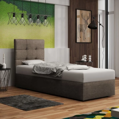 Čalouněná postel s úložným prostorem DELILAH 2 COMFORT - 80x200, levá, světle hnědá