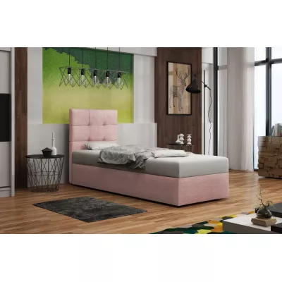 Čalouněná postel s úložným prostorem DELILAH 2 - 80x200, levá, růžová
