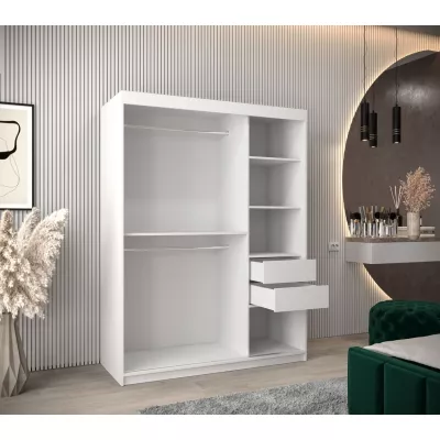 Skříň s posuvnými dveřmi ANABELA - 150 cm, bílá / černá