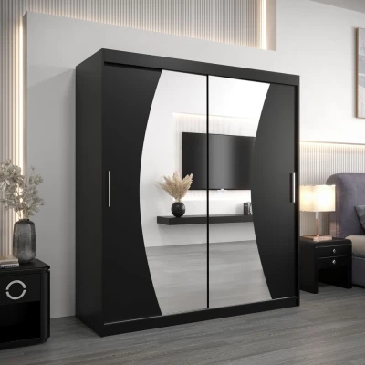 Skříň s posuvnými dveřmi IZABELA - 180 cm, černá