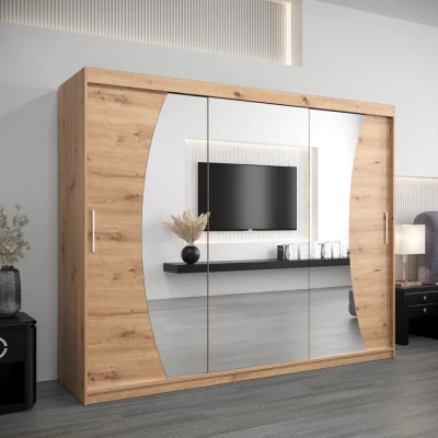 Skříň s posuvnými dveřmi SIMONA - 250 cm, dub artisan