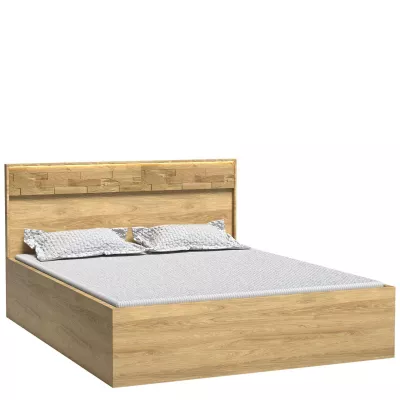 Manželská postel GINETTE - 160x200, ořech hikora / dub