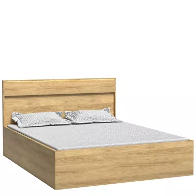 Manželská postel GINETTE - 160x200, ořech hikora