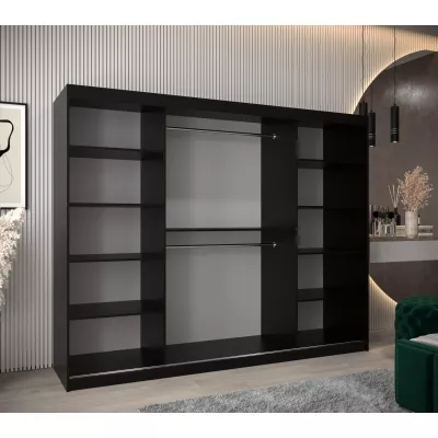 Skříň s posuvnými dveřmi LILY - šířka 250 cm, černá / bílá