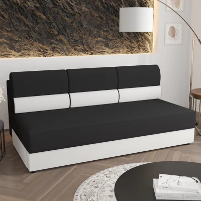 Trojmístná rozkládací pohovka OPHELIA - tmavě šedá / bílá