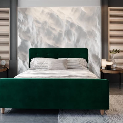 Manželská postel s úložným prostorem NESSIE - 160x200, zelená