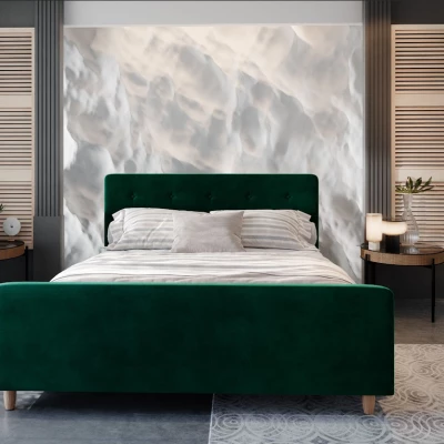 Jednolůžková postel s úložným prostorem NESSIE 2 - 90x200, zelená