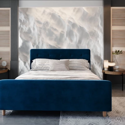 Manželská čalouněná postel NESSIE - 140x200, modrá