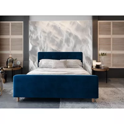 Manželská čalouněná postel NESSIE - 140x200, modrá
