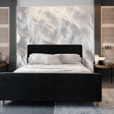 Jednolůžková čalouněná postel NESSIE - 90x200, černá