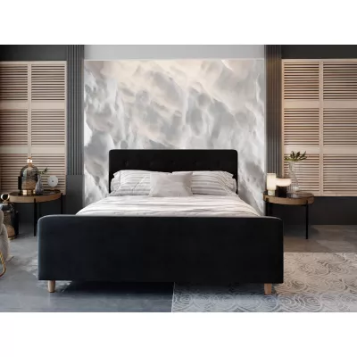 Manželská postel s úložným prostorem NESSIE - 140x200, černá