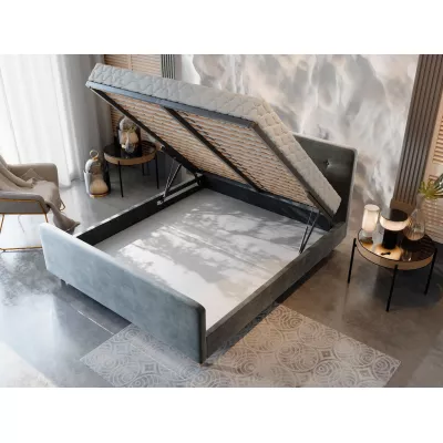 Jednolůžková postel s úložným prostorem NESSIE - 90x200, černá