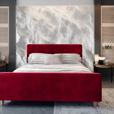 Jednolůžková postel s úložným prostorem NESSIE - 120x200, červená