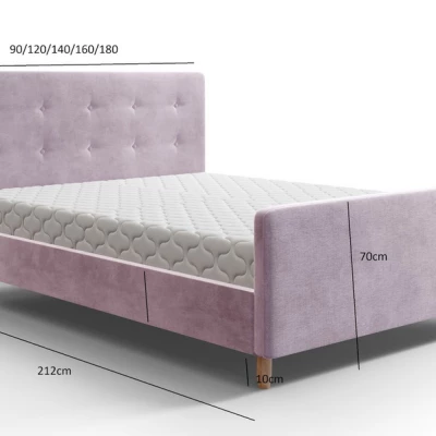Jednolůžková postel s úložným prostorem NESSIE 2 - 90x200, červená