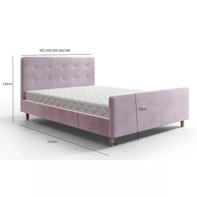 Jednolůžková postel s úložným prostorem NESSIE 2 - 90x200, červená