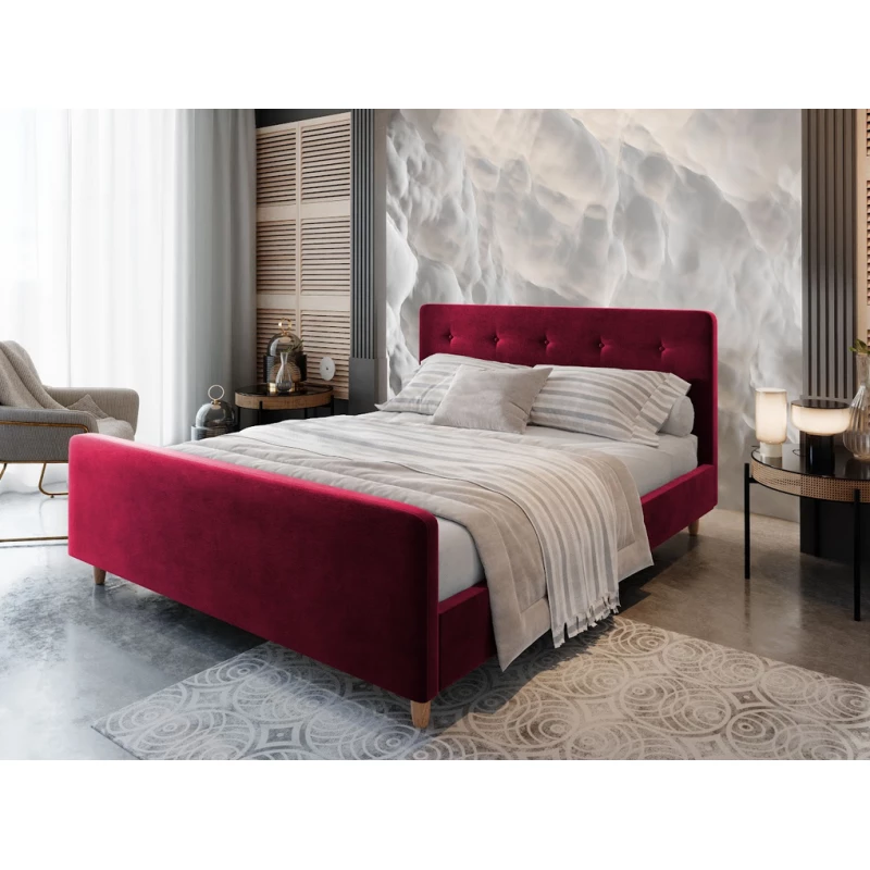 Manželská postel s úložným prostorem NESSIE - 140x200, červená