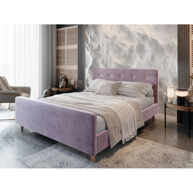 Manželská čalouněná postel NESSIE - 160x200, růžová