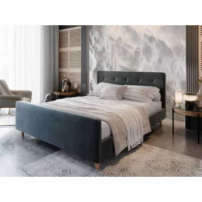 Jednolůžková čalouněná postel NESSIE - 120x200, tmavě šedá