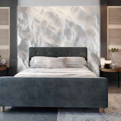 Manželská čalouněná postel NESSIE - 180x200, tmavě šedá