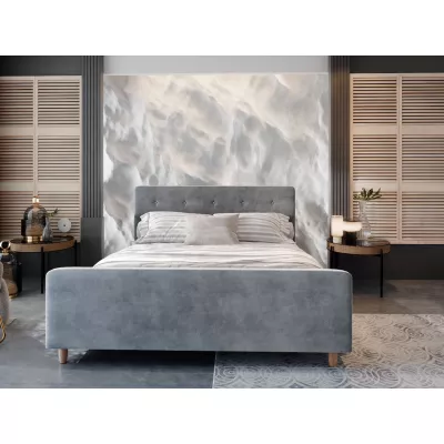 Manželská čalouněná postel NESSIE - 140x200, světle šedá